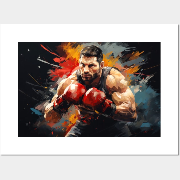 Boxer Boxing Sport Painting Abstract Art Decor Wall Art by Cubebox